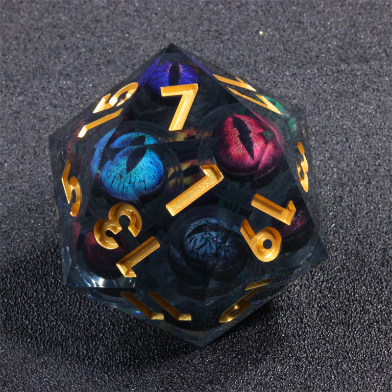 Handmade Sharp Edges Resin Dragon Eye 50mm D20 Dice