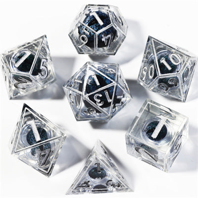 Black Dragon Eye3 Handmade Sharp Edge 7 Piece Resin d&d Dungeons and Dragons Dice Set