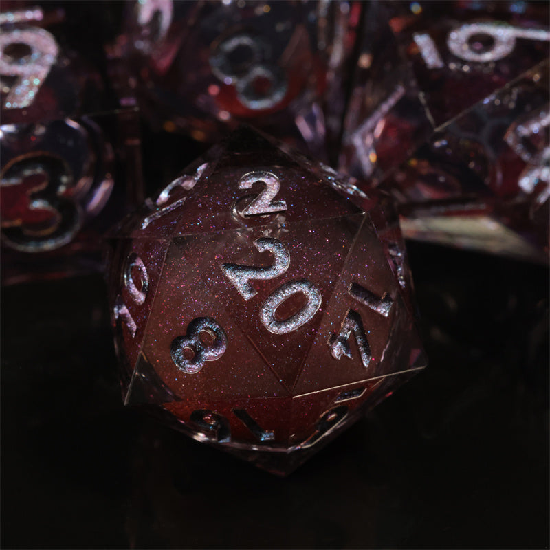 Mini Planet Sharp Edges Resin Handmade Dnd Dice 7pcs