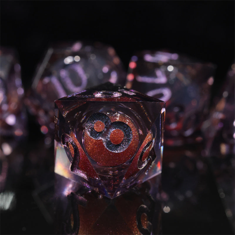 Mini Planet Sharp Edges Resin Handmade Dnd Dice 7pcs