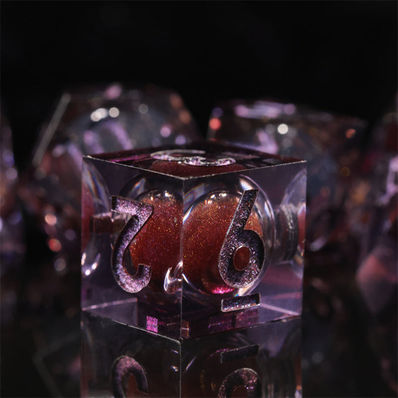 Mini Planet Sharp Edges Resin Handmade Dnd Dice 7pcs