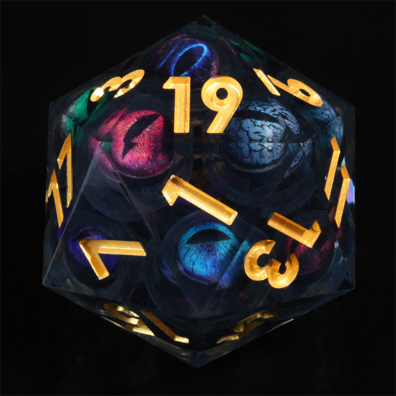 Handmade Sharp Edges Resin Dragon Eye 50mm D20 Dice