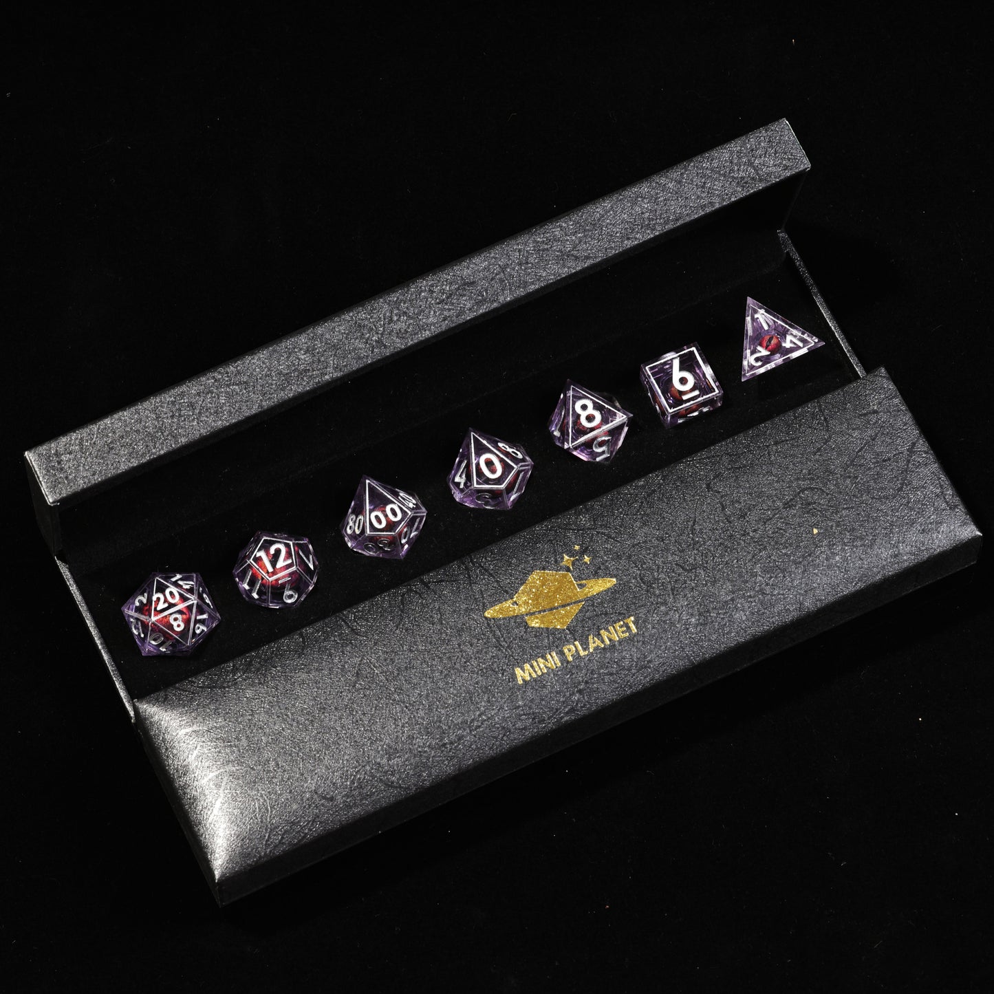Red Dragon Eye1 Handmade Sharp Edge 7 Piec Reesin d&d Dungeons and Dragons Dice Set