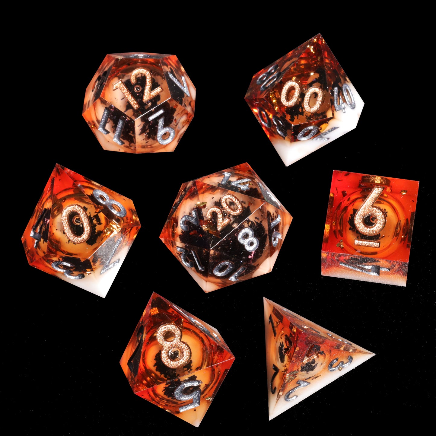 Mini Planet Sharp Edge 7 Piece Resin d&d Dice Dungeons and Dragons Set