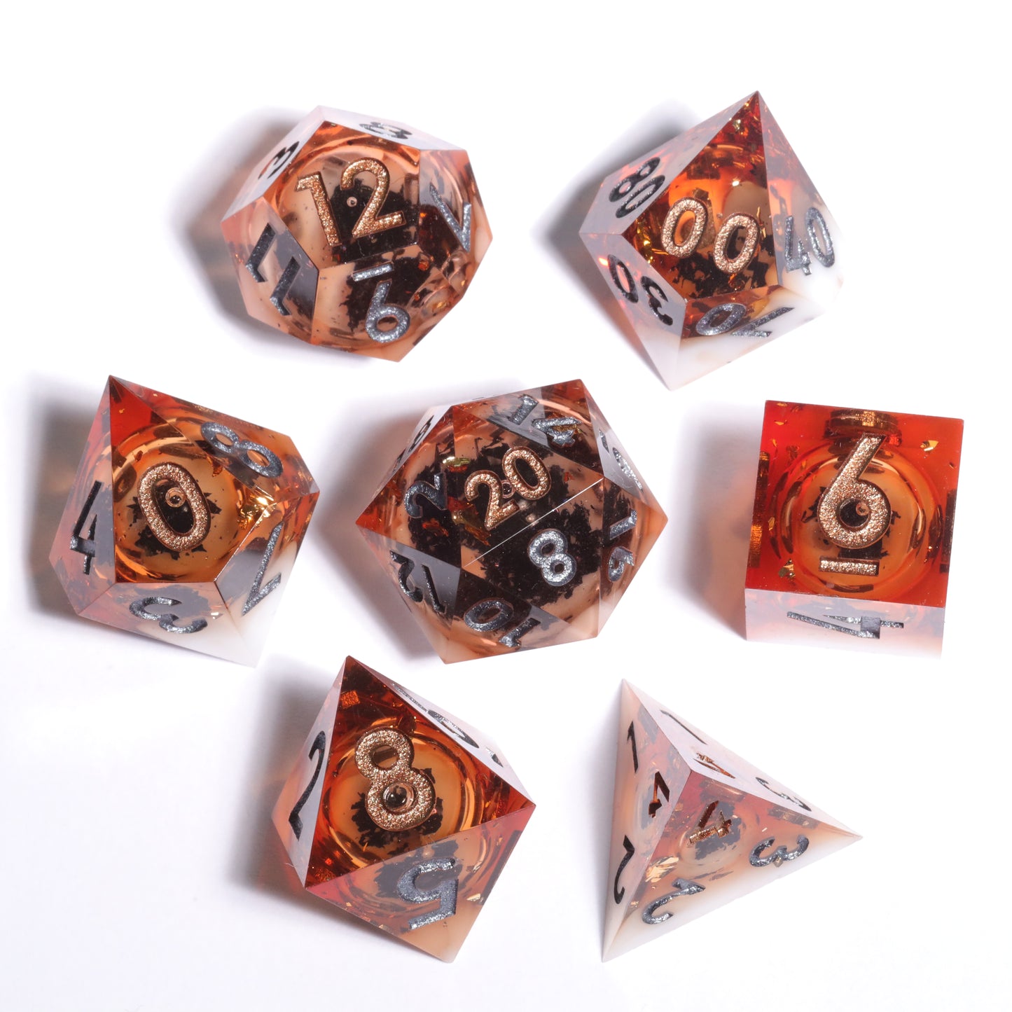 Mini Planet Sharp Edge 7 Piece Resin d&d Dice Dungeons and Dragons Set