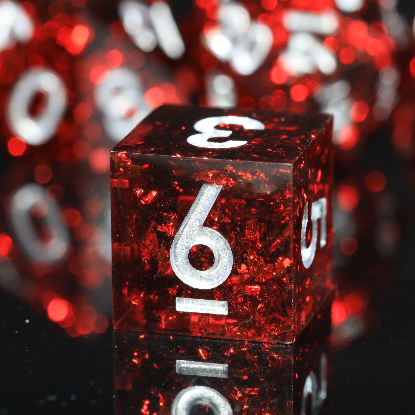 Crimson Torment Handmade Sharp Edge 7 Piece Resin d&d Dungeons and Dragons Dice Set