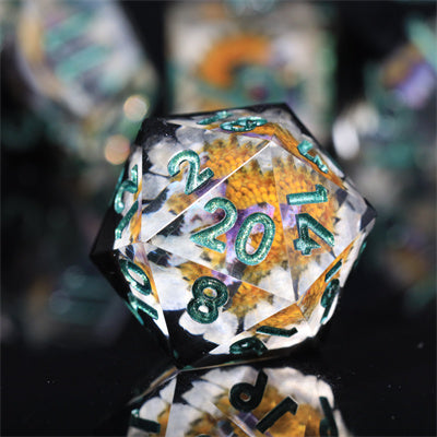 Eternity-Handmade Sharp Edge 7 Piece dnd Dungeons and Dragons Dice Set