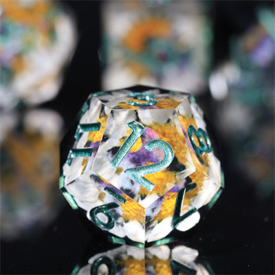 Eternity-Handmade Sharp Edge 7 Piece dnd Dungeons and Dragons Dice Set