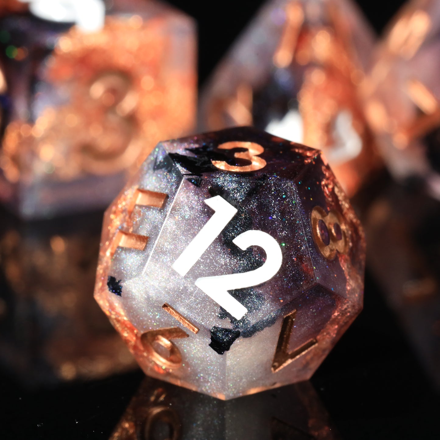 Icewind Ravine Handmade Sharp Edge 7 Piece Resin d&d Dungeons and Dragons Dice Set