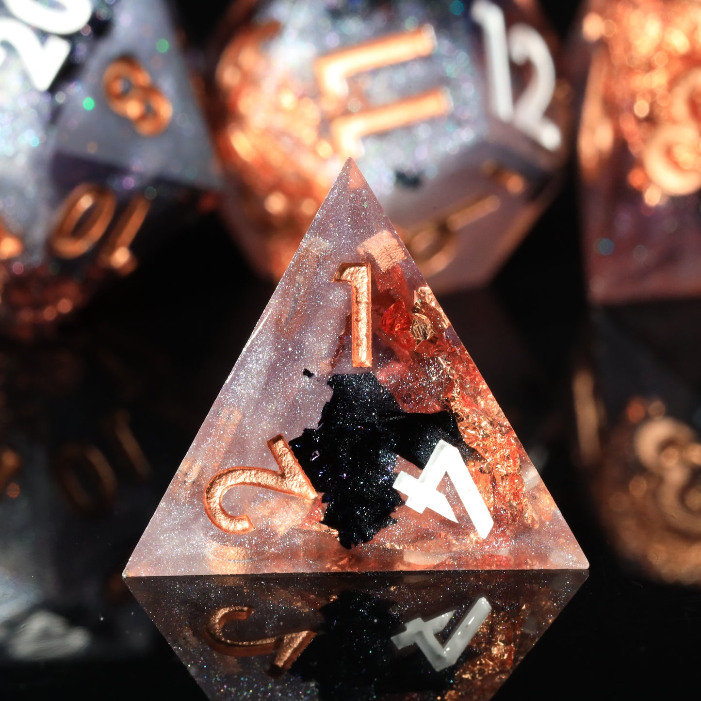 Icewind Ravine Handmade Sharp Edge 7 Piece Resin d&d Dungeons and Dragons Dice Set