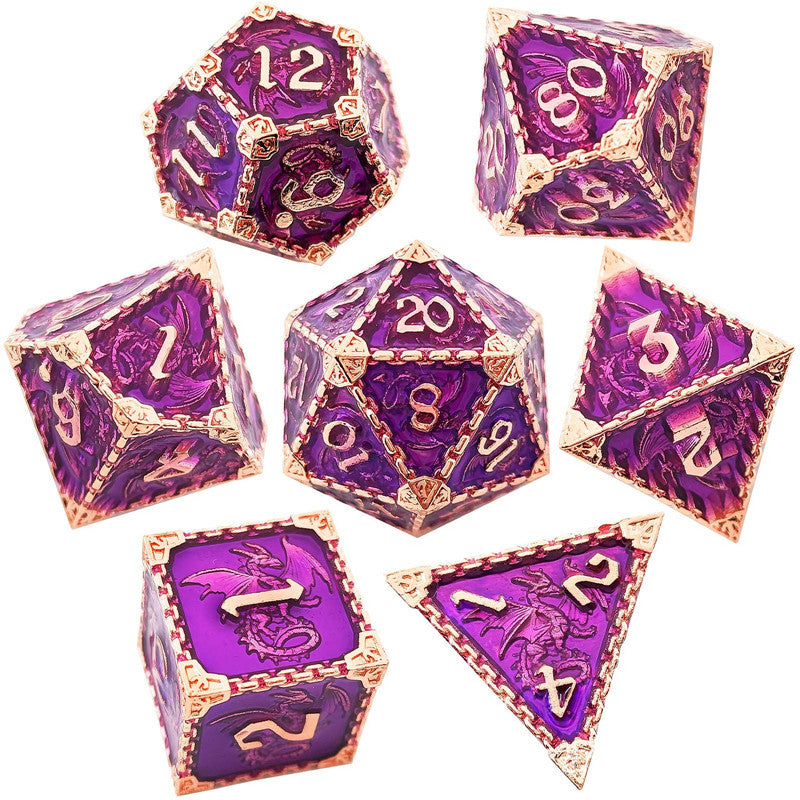 ๐ Solid Dragon - Luxury Metal Dice Set ๐ฒ