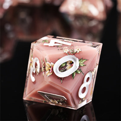 Maidens Handmade Sharp Edge 7 Piece Resin d&d Dungeons and Dragons Dice Set