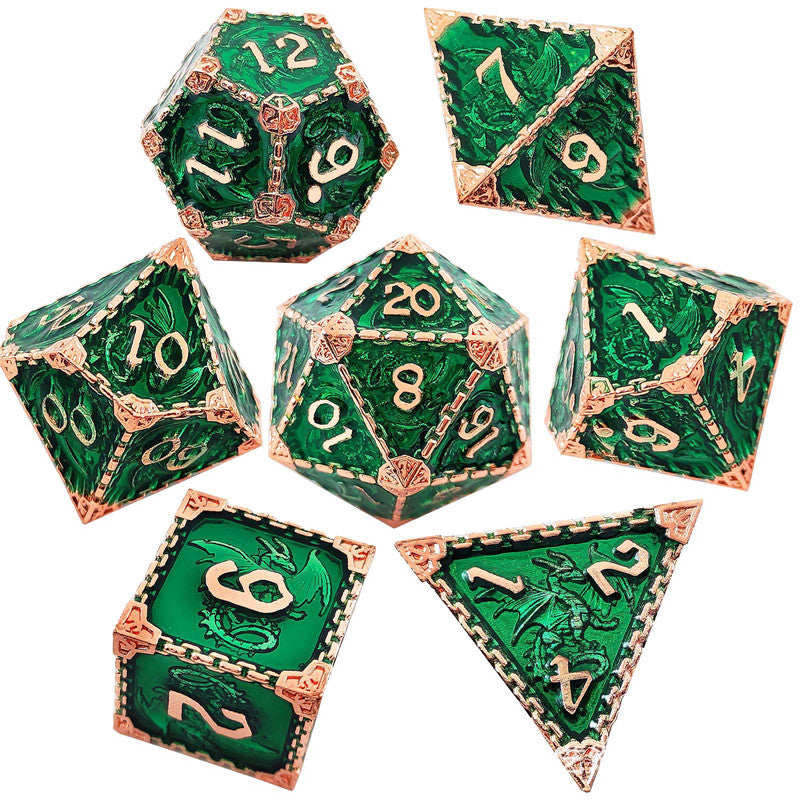๐ Solid Dragon - Luxury Metal Dice Set ๐ฒ