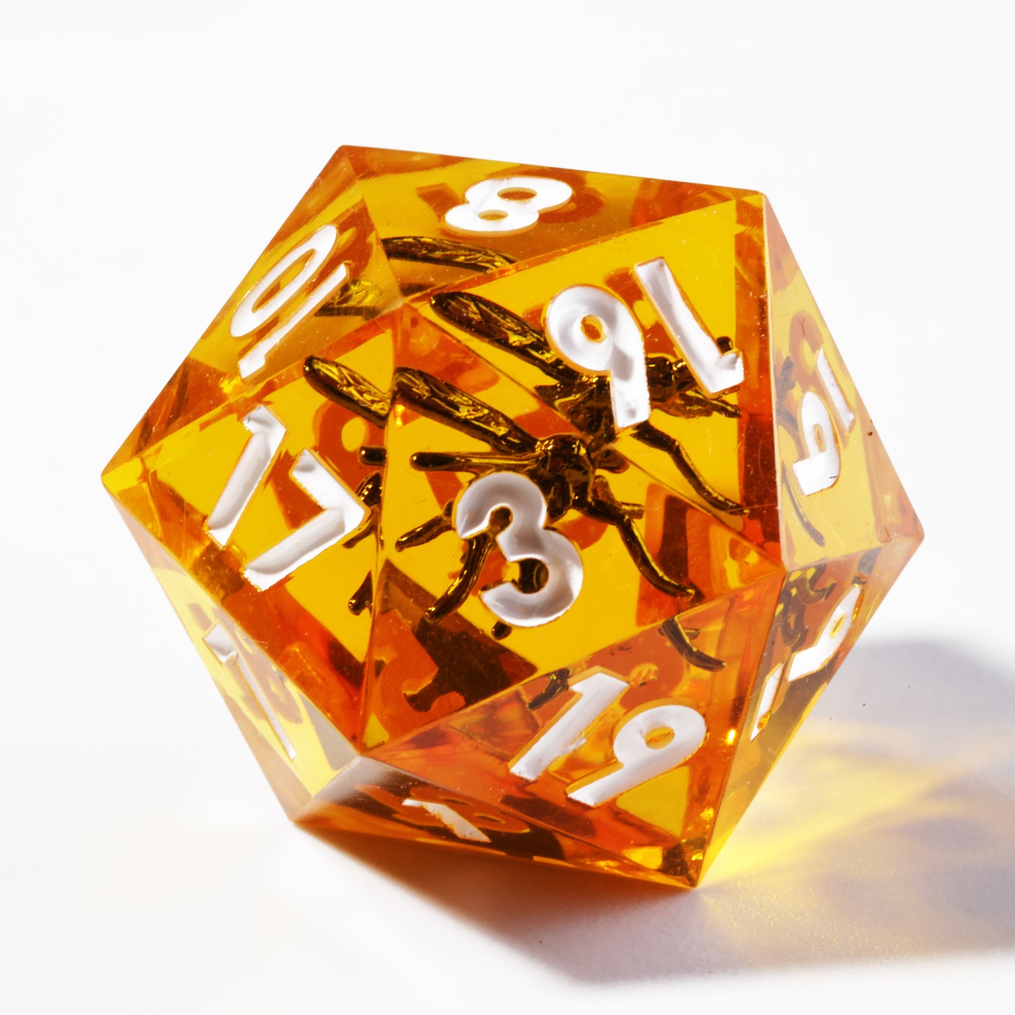Mosquito Dice Handmade Sharp Edge 7 Piece esin d&d Dungeons and Dragons Dice Set