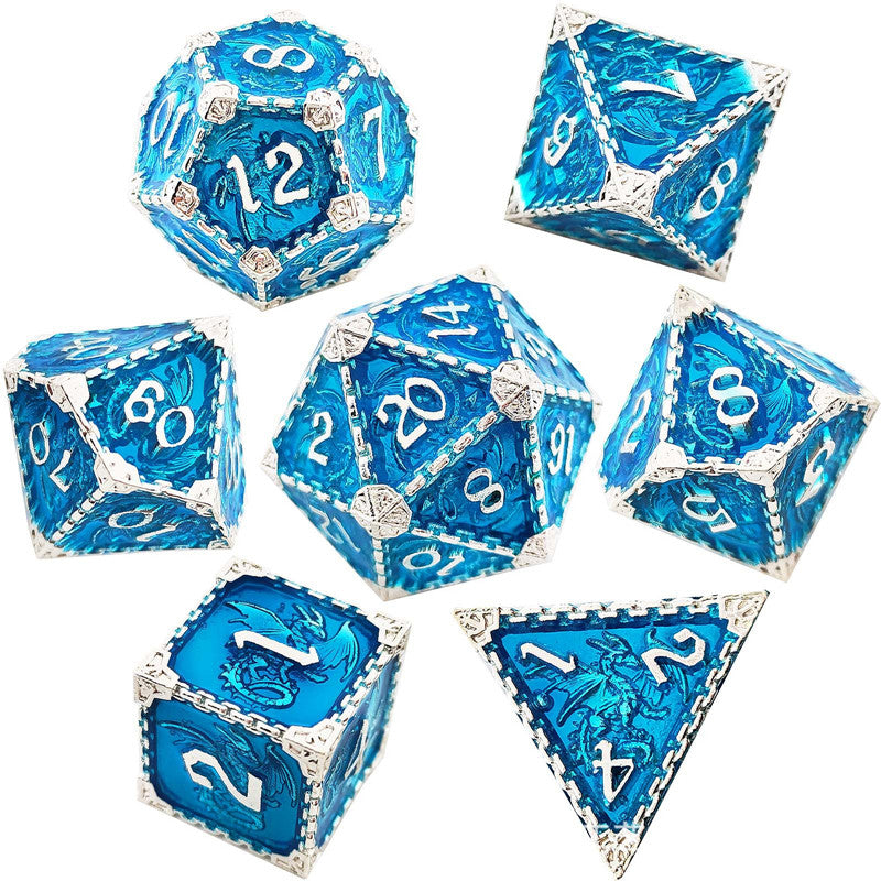 ๐ Solid Dragon - Luxury Metal Dice Set ๐ฒ