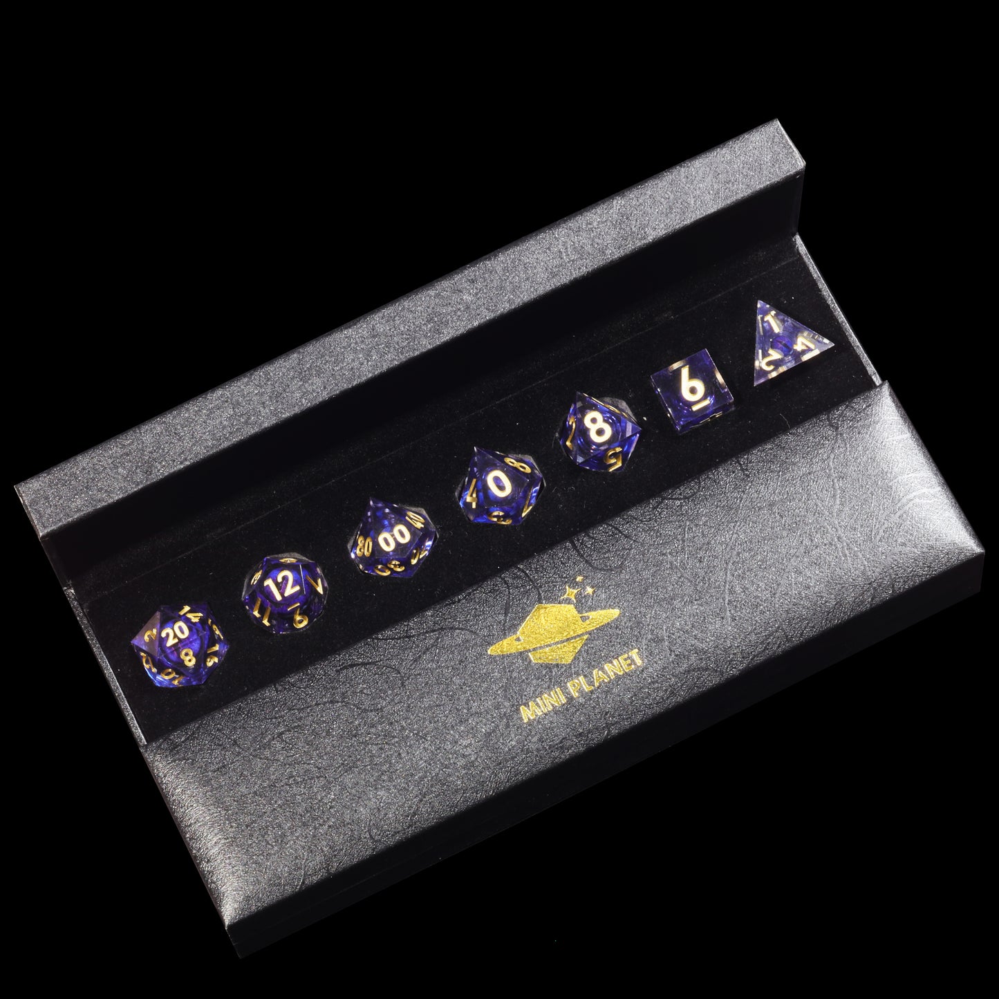 Purple Dragon Eye1 Handmade Sharp Edge 7 Piec Reesin d&d Dungeons and Dragons Dice Set
