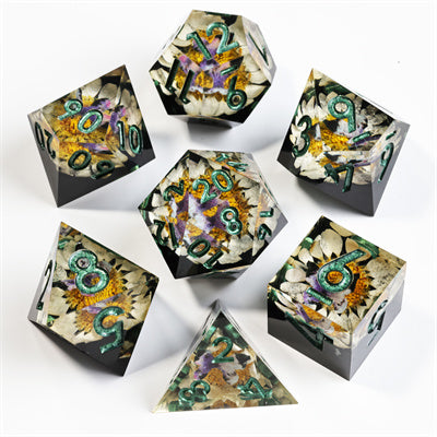 Eternity-Handmade Sharp Edge 7 Piece dnd Dungeons and Dragons Dice Set