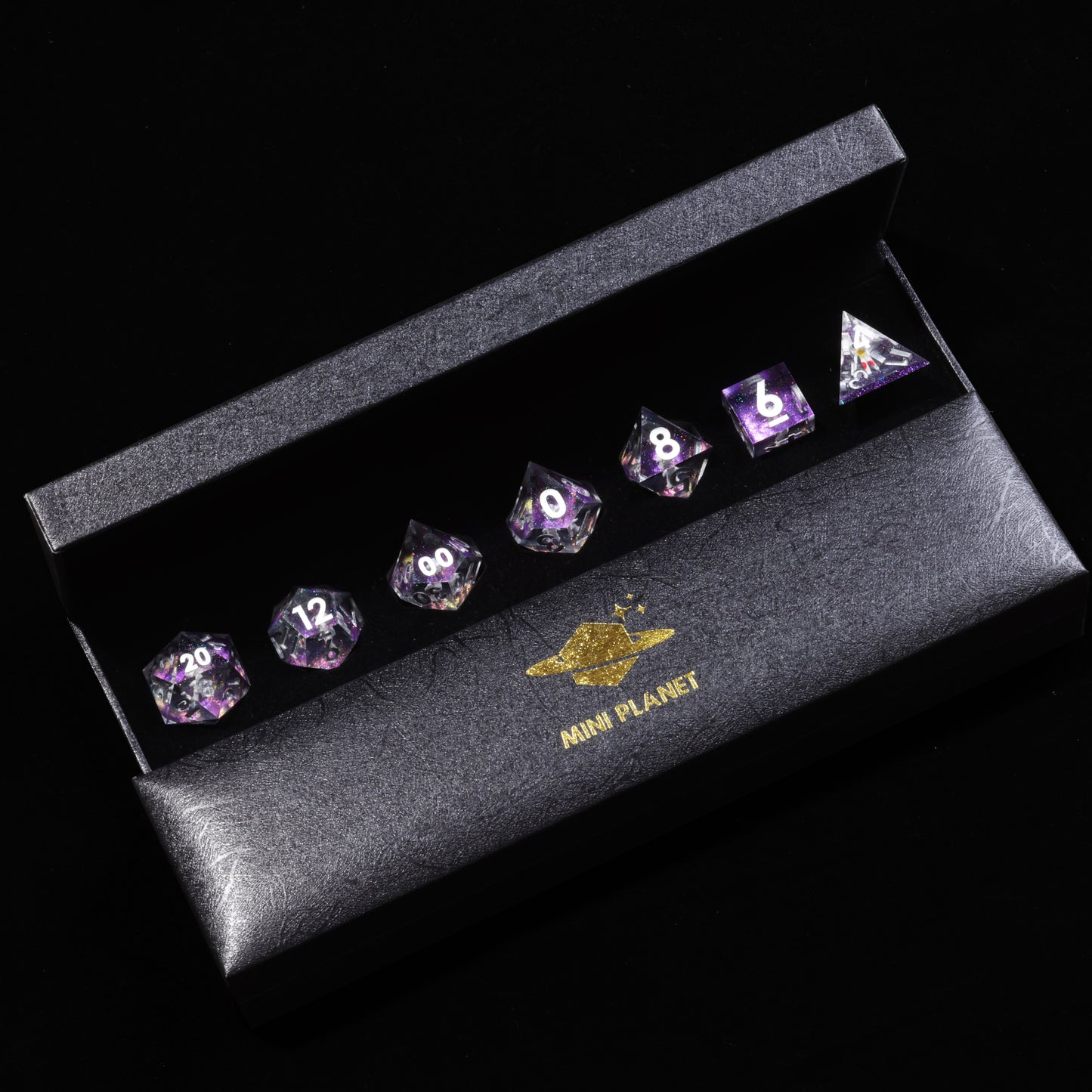 Strolling On Mars Handmade Sharp Edge 7 Piece Reesin d&d Dungeons and Dragons Dice Set