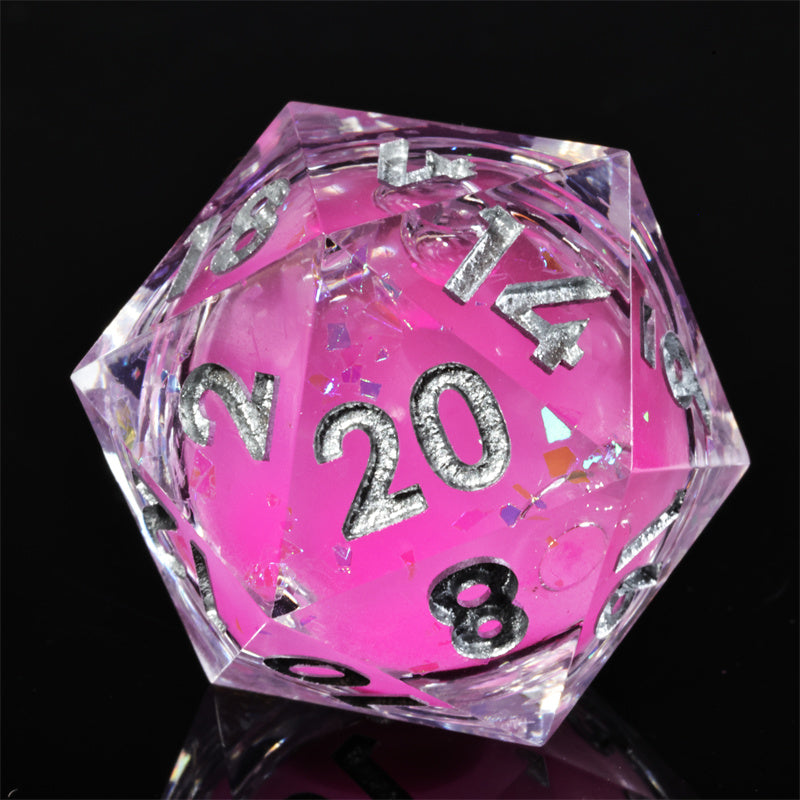 Faerie Fire Handmade Sharp Edge 7 Piece d&d Resin Dungeons and Dragons Dice Set