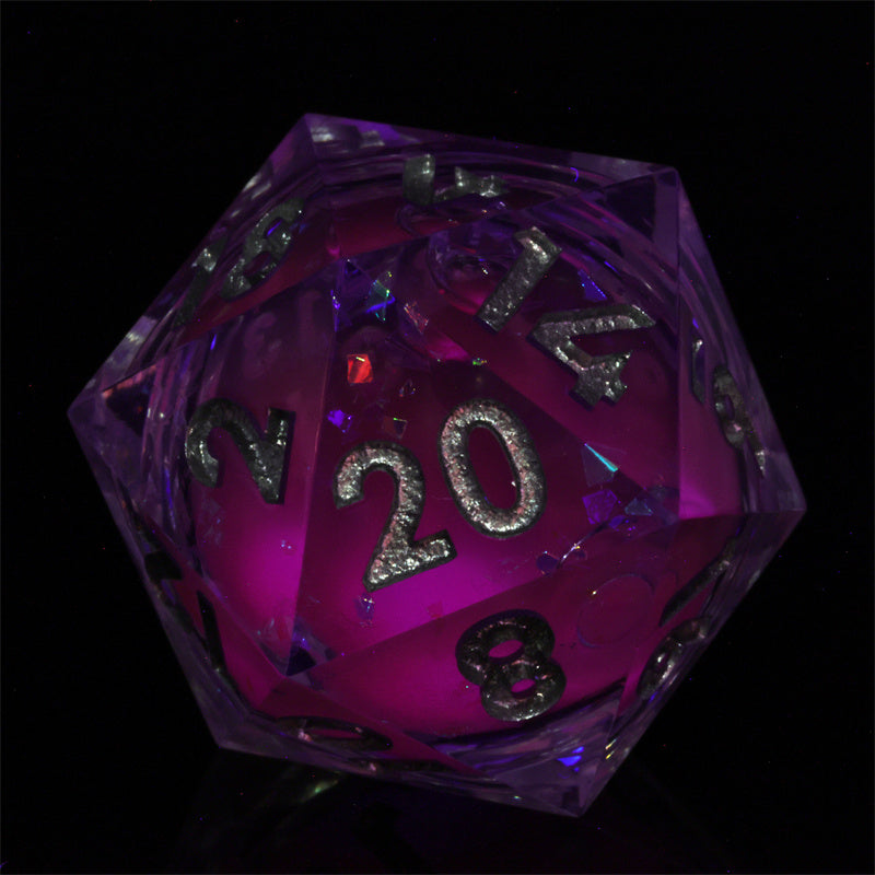 Faerie Fire Handmade Sharp Edge 7 Piece d&d Resin Dungeons and Dragons Dice Set