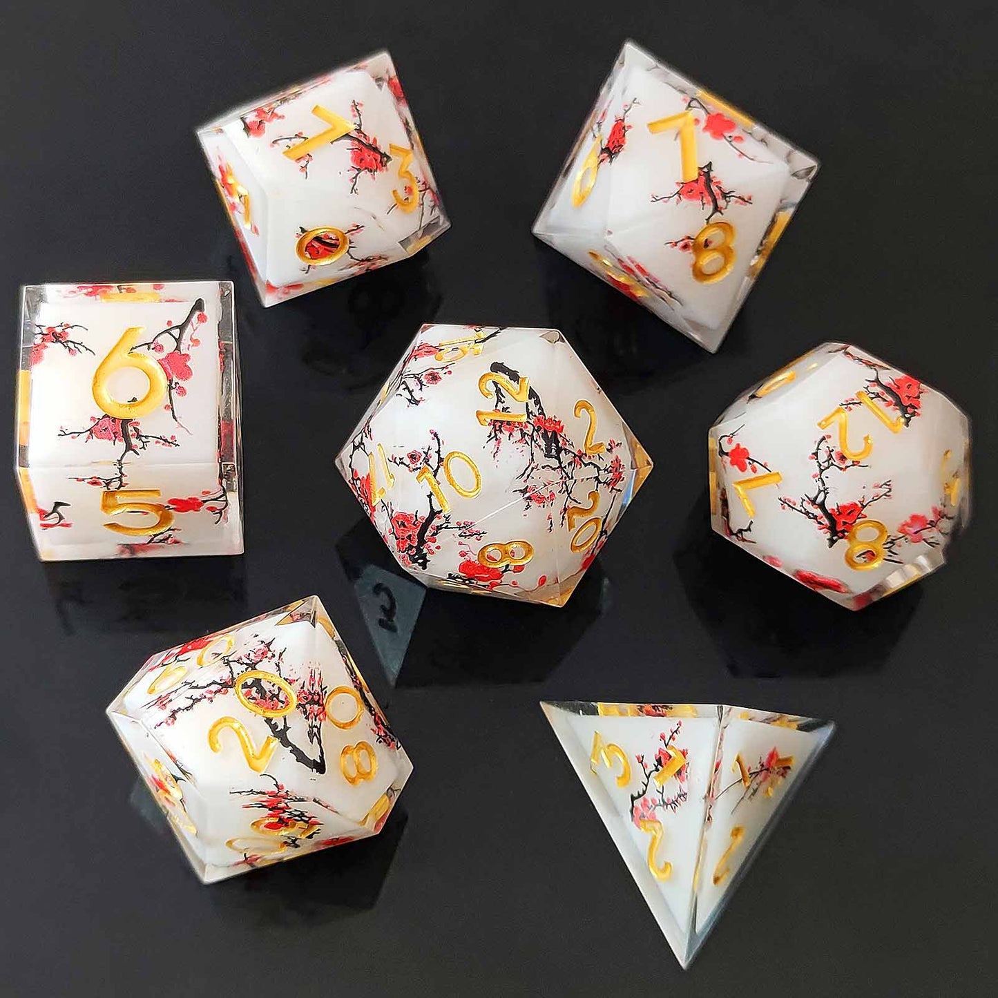 Handmade Sharp Edge 7 Piece Dice Set