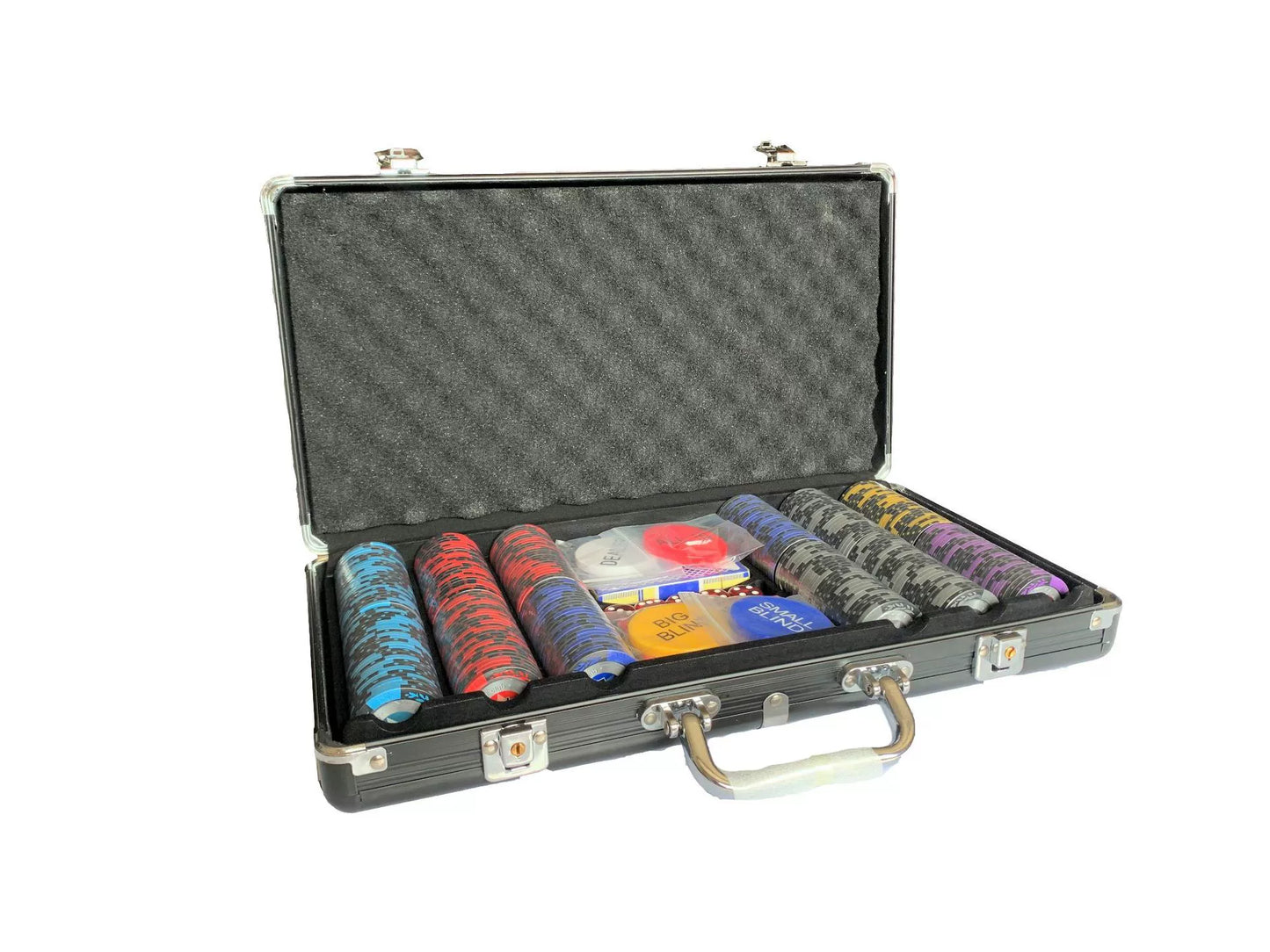 Mini Planet Wholesale Custom 500pc 14g Clay Poker Chips Set Texas Hold'em Game Kit with Aluminum Suitcase Custom for Casino