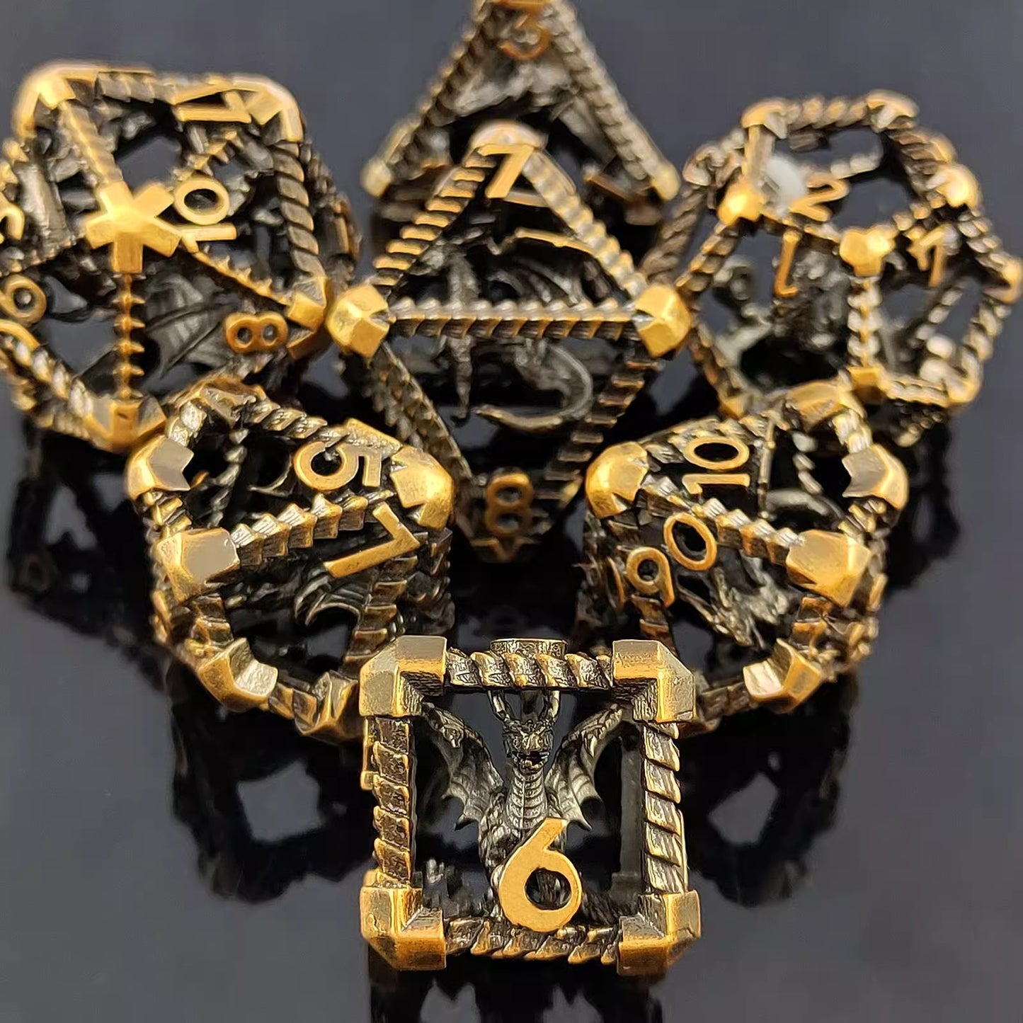 ๐ Dragon's Soul Awakened - 3D Flying Dragon Metal Dice Set ๐ฒ