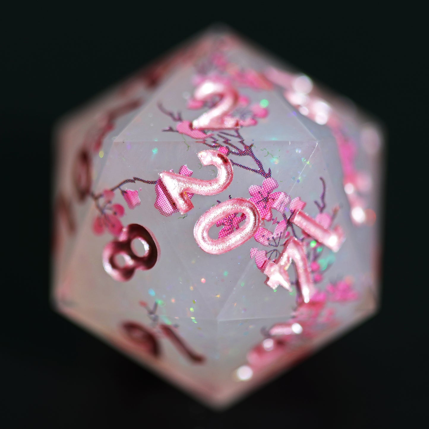 Sakura Bloom Handmade Handmade Sharp Edge 7 Piec Reesin d&d Dungeons and Dragons Dice Set