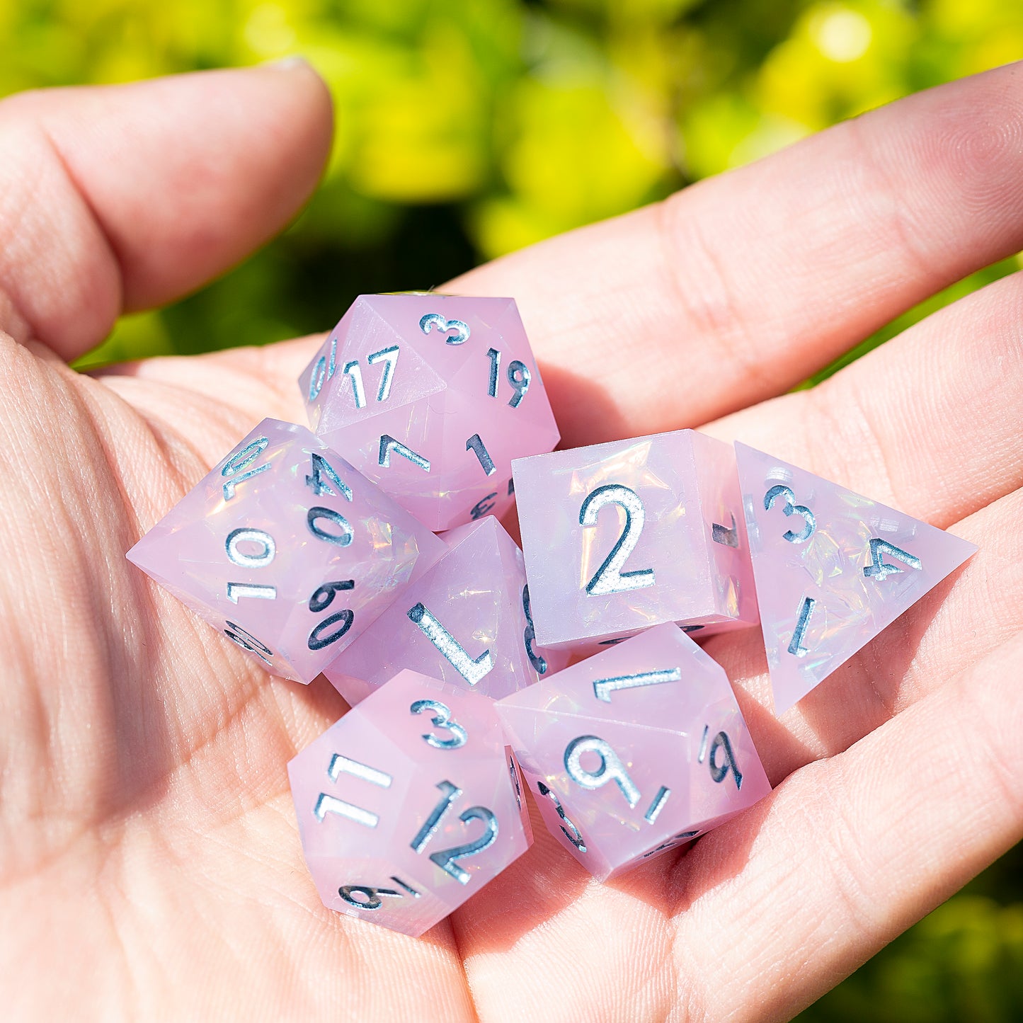 Mild Coldness Handmade Sharp Edge 7 Piece Dice Set