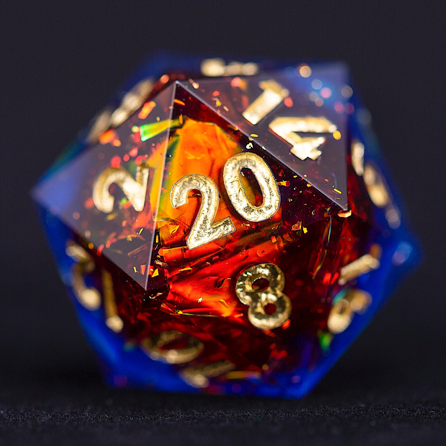 Deep Sea Magic-Handmade Sharp Edge 7 Piece d&d Dungeons and Dragons Dice Set