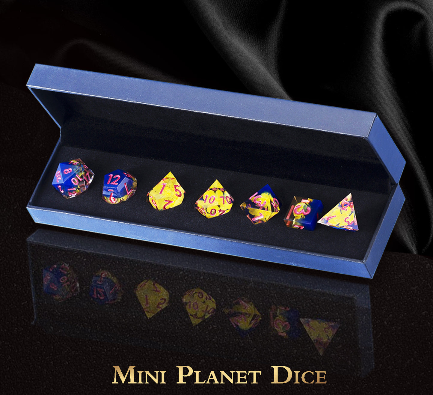 Wizard Charm Handmade Sharp Edge 7 Piece Dice Set
