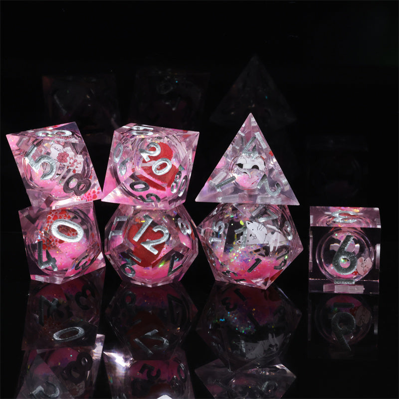 Valentine's Special Edition D&D Dice Set - Limited Release | Enchanted Heart & Rune Design