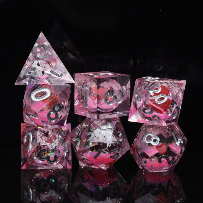 Valentine's Special Edition D&D Dice Set - Limited Release | Enchanted Heart & Rune Design