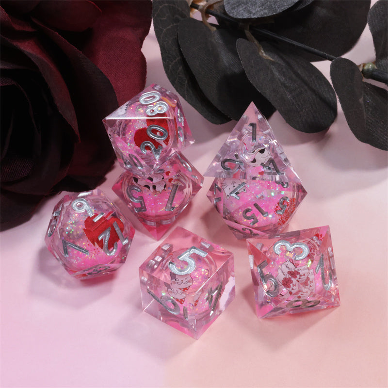 Valentine's Special Edition D&D Dice Set - Limited Release | Enchanted Heart & Rune Design