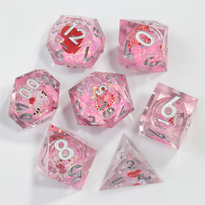 Valentine's Special Edition D&D Dice Set - Limited Release | Enchanted Heart & Rune Design