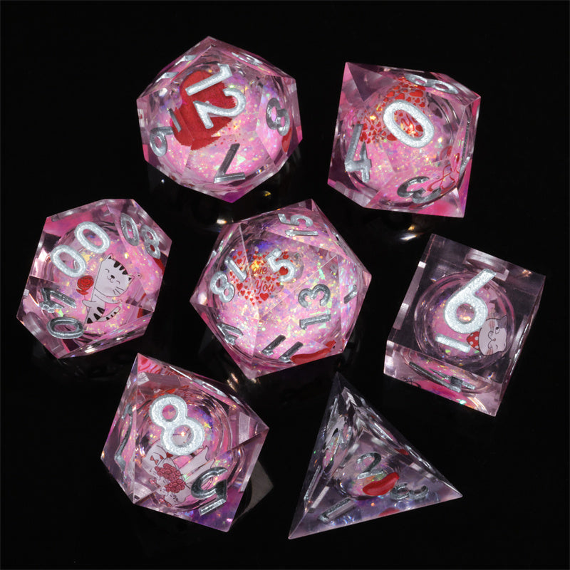 Valentine's Special Edition D&D Dice Set - Limited Release | Enchanted Heart & Rune Design