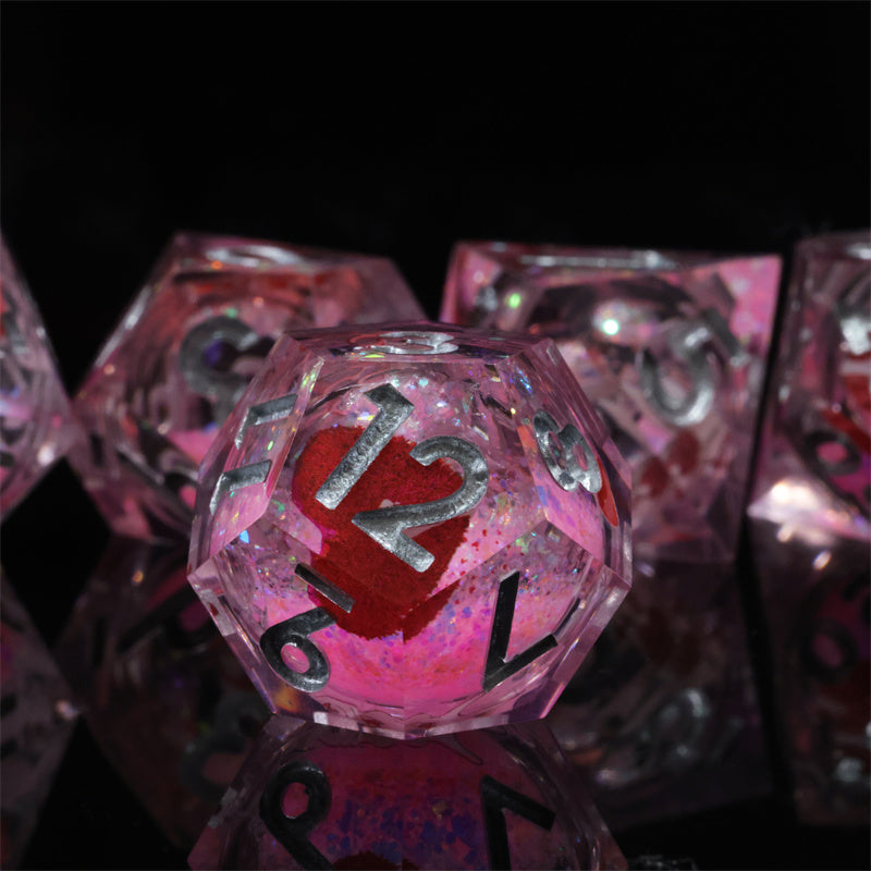 Valentine's Special Edition D&D Dice Set - Limited Release | Enchanted Heart & Rune Design