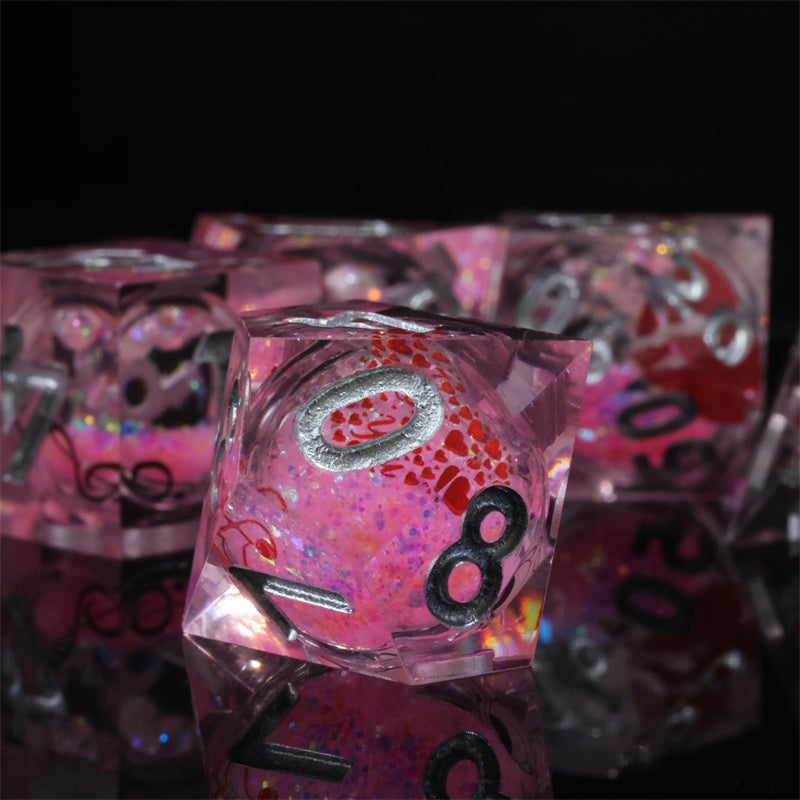 Valentine's Special Edition D&D Dice Set - Limited Release | Enchanted Heart & Rune Design