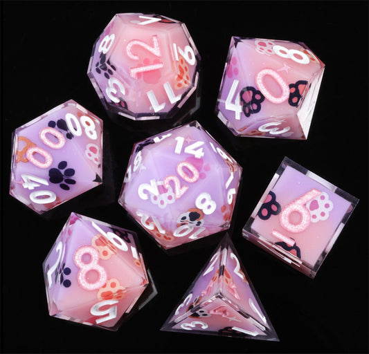 🐱✨Purrfectly Magical - Cat Claw Resin Dice Set for D&D 🏰🐉