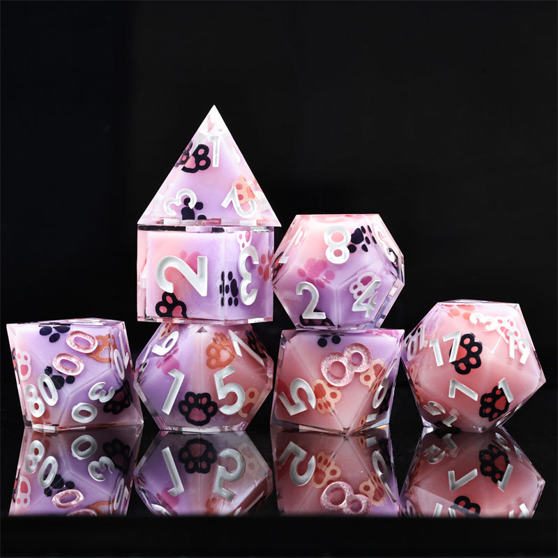 🐱✨Purrfectly Magical - Cat Claw Resin Dice Set for D&D 🏰🐉