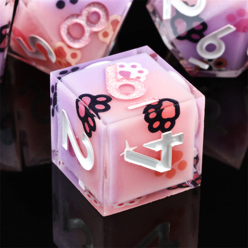 🐱✨Purrfectly Magical - Cat Claw Resin Dice Set for D&D 🏰🐉