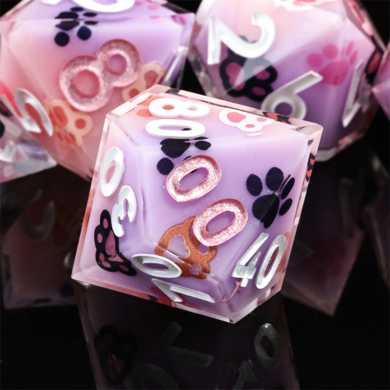 🐱✨Purrfectly Magical - Cat Claw Resin Dice Set for D&D 🏰🐉