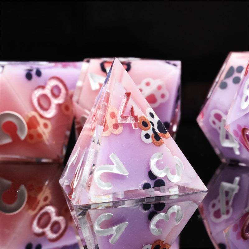 🐱✨Purrfectly Magical - Cat Claw Resin Dice Set for D&D 🏰🐉