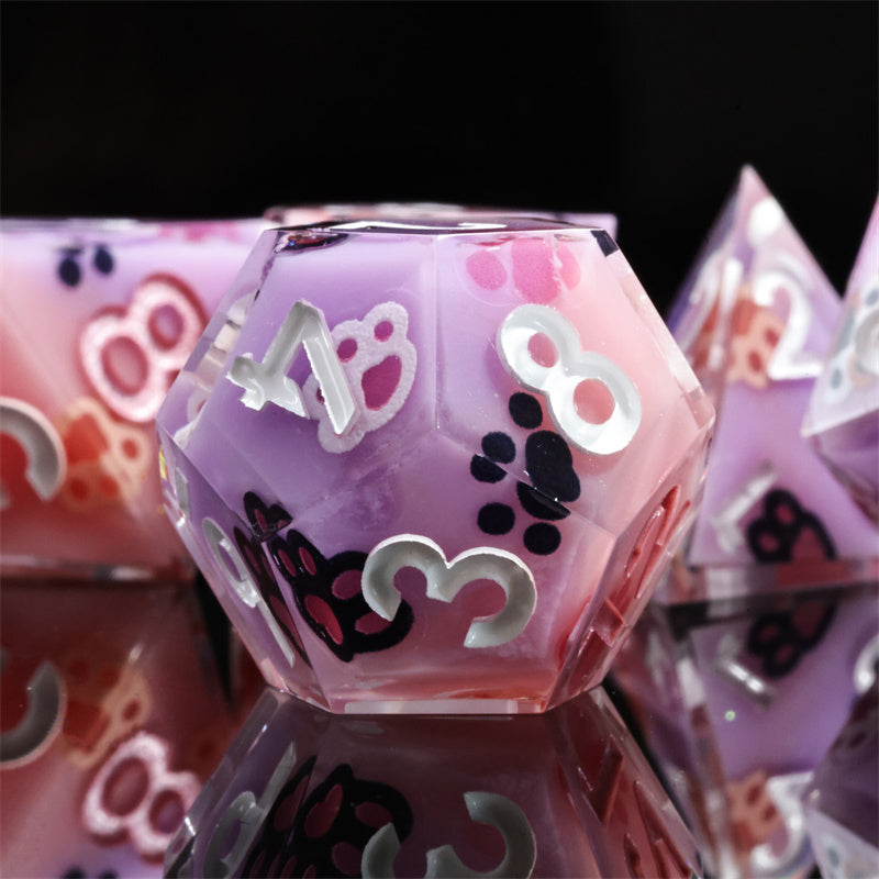 🐱✨Purrfectly Magical - Cat Claw Resin Dice Set for D&D 🏰🐉