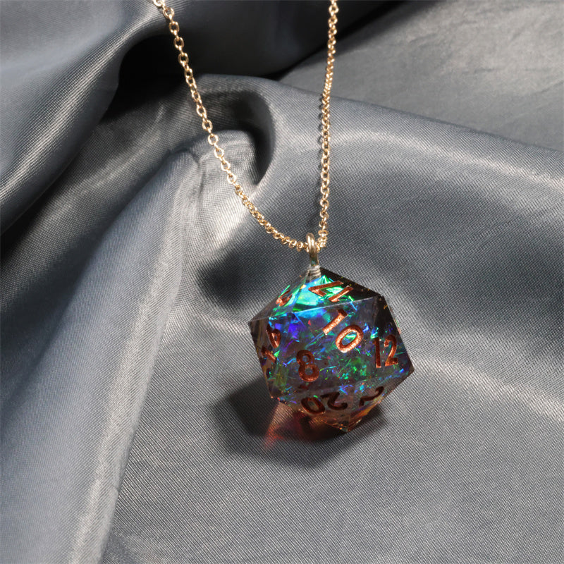 🎲✨Interchangeable D20 Dice Pendant Necklace for D&D Enthusiasts 🏰🐉 🎲Description: