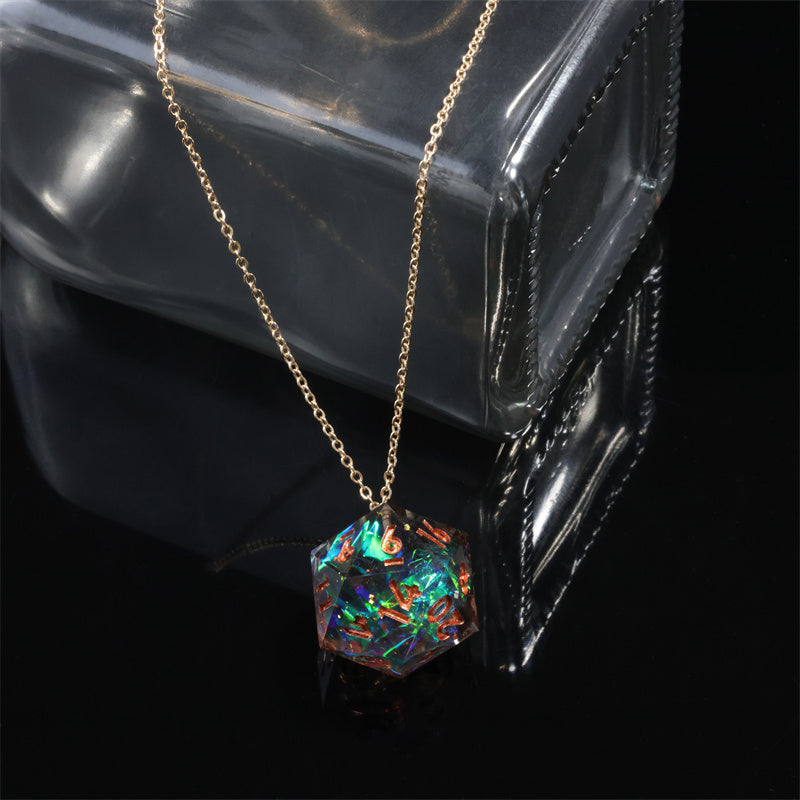 🎲✨Interchangeable D20 Dice Pendant Necklace for D&D Enthusiasts 🏰🐉 🎲Description: