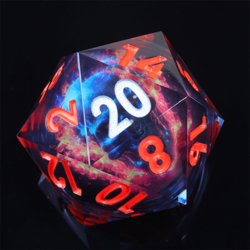 50mm D20 Handmade Sharp Edges Resin Led Battery Dice