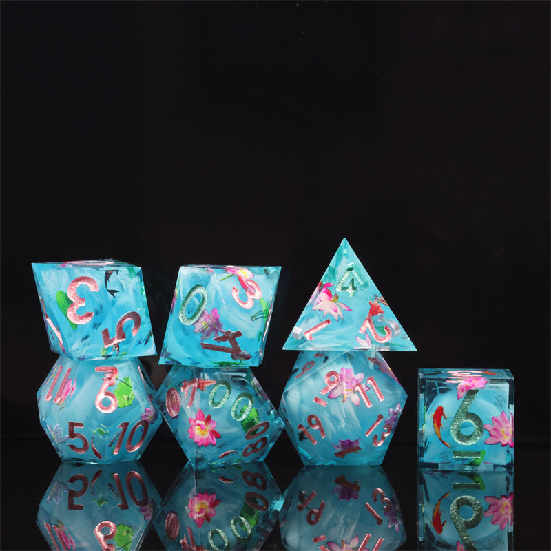 Lotus Koi Dice Set - Essential Gear for Dungeons & Dragons Adventures