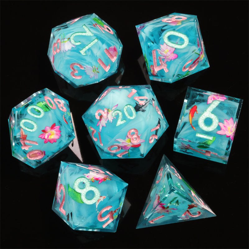 Lotus Koi Dice Set - Essential Gear for Dungeons & Dragons Adventures