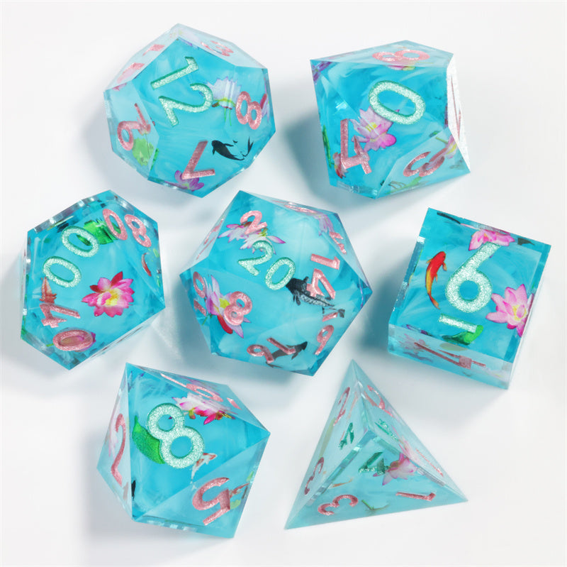 Lotus Koi Dice Set - Essential Gear for Dungeons & Dragons Adventures